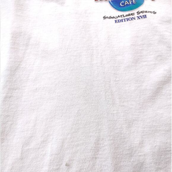 Vintage 90s Hard Rock Cafe CREED Shirt White Signature Series XVII L XL Thrashed - Picture 7 of 9